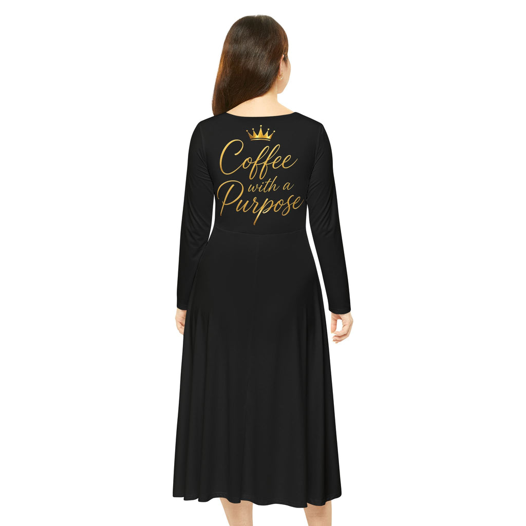 Dance Dress — "Coffee With a Purpose" Long Sleeve A-Line Dress