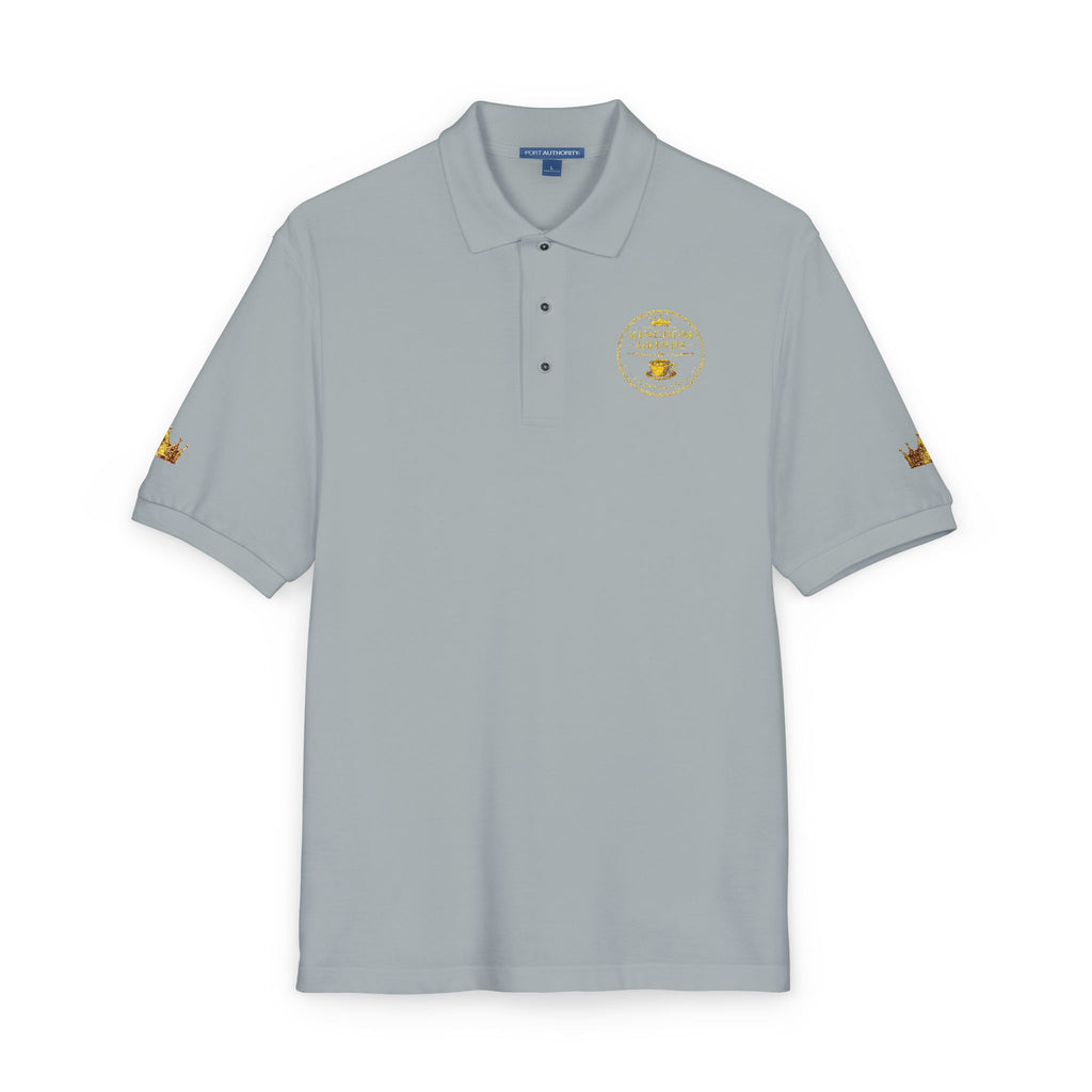 Embroidered Gold Floral Crest Polo
