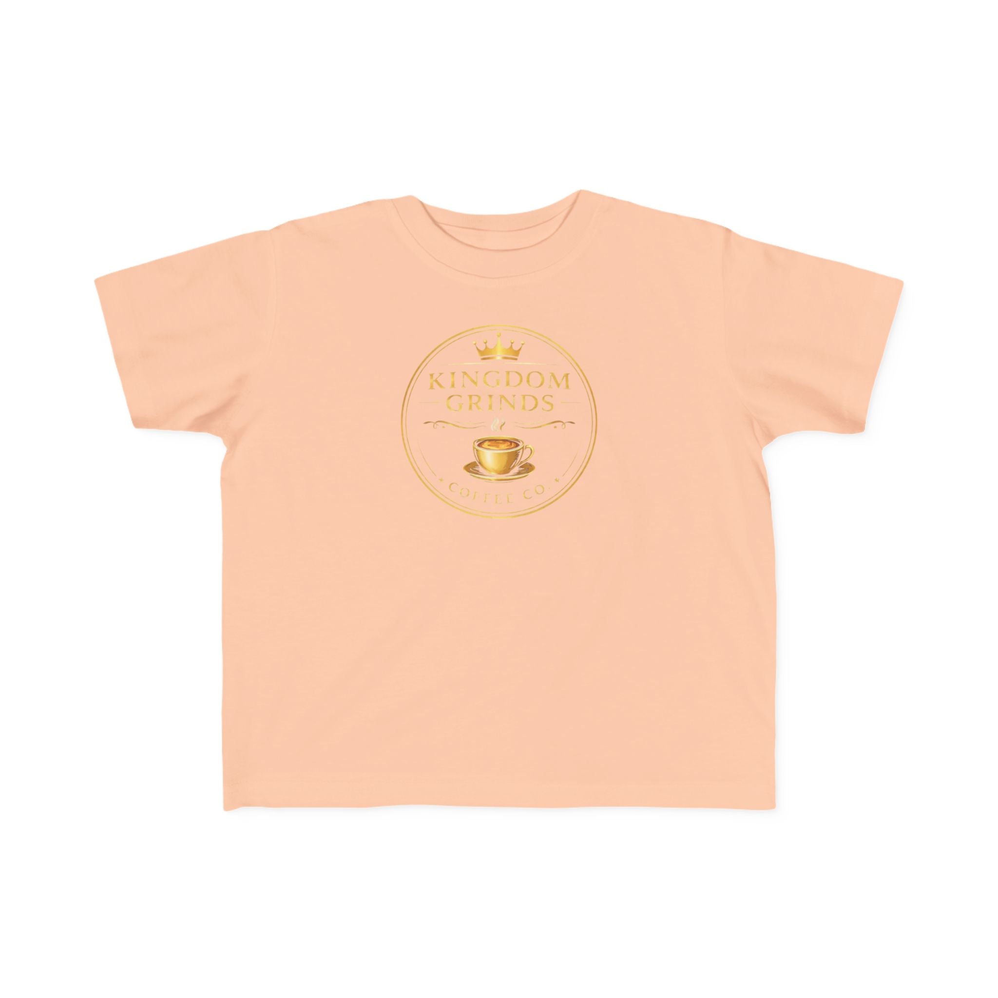 Toddler Tee — "Kingdom Grinds" Coffee With a Purpose Cute Christian Coffee Shirt