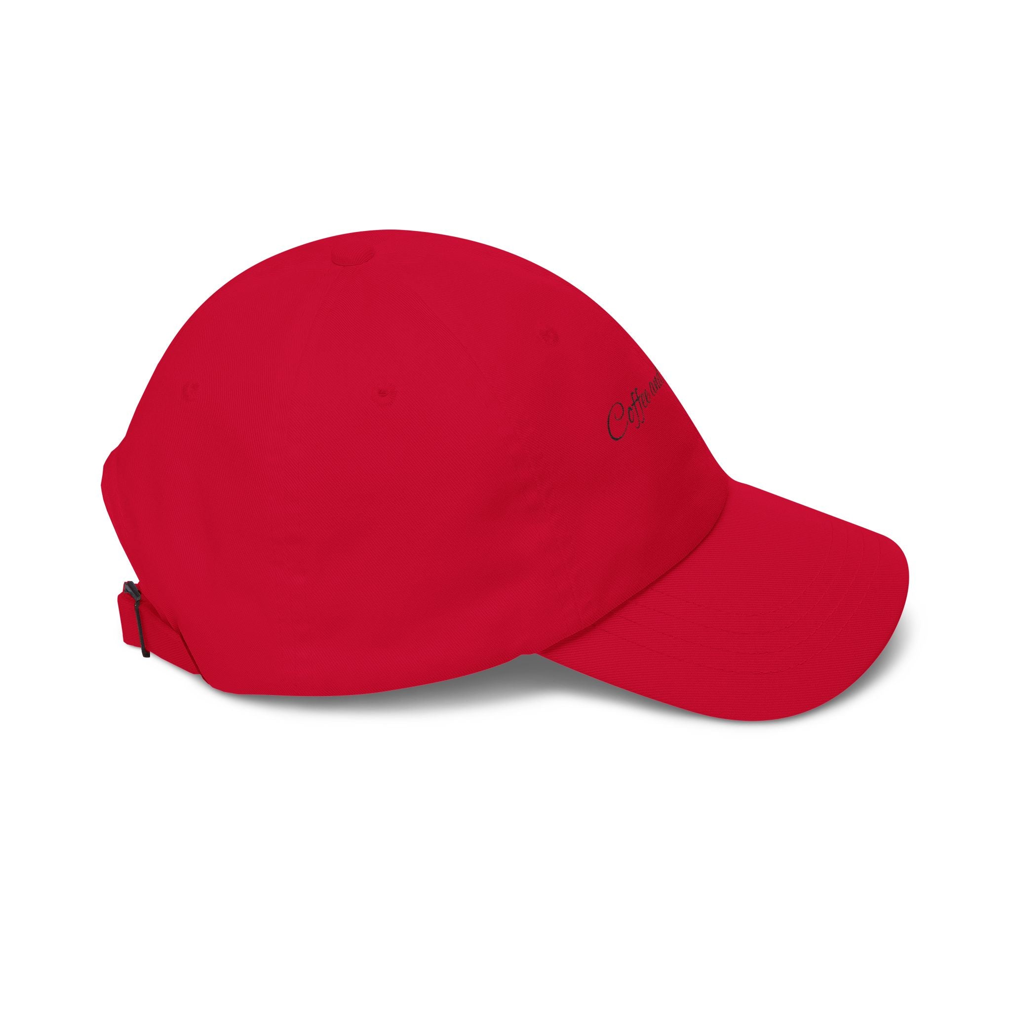 Baseball Cap — "Coffee and Modesty" Embroidered White Baseball Hat