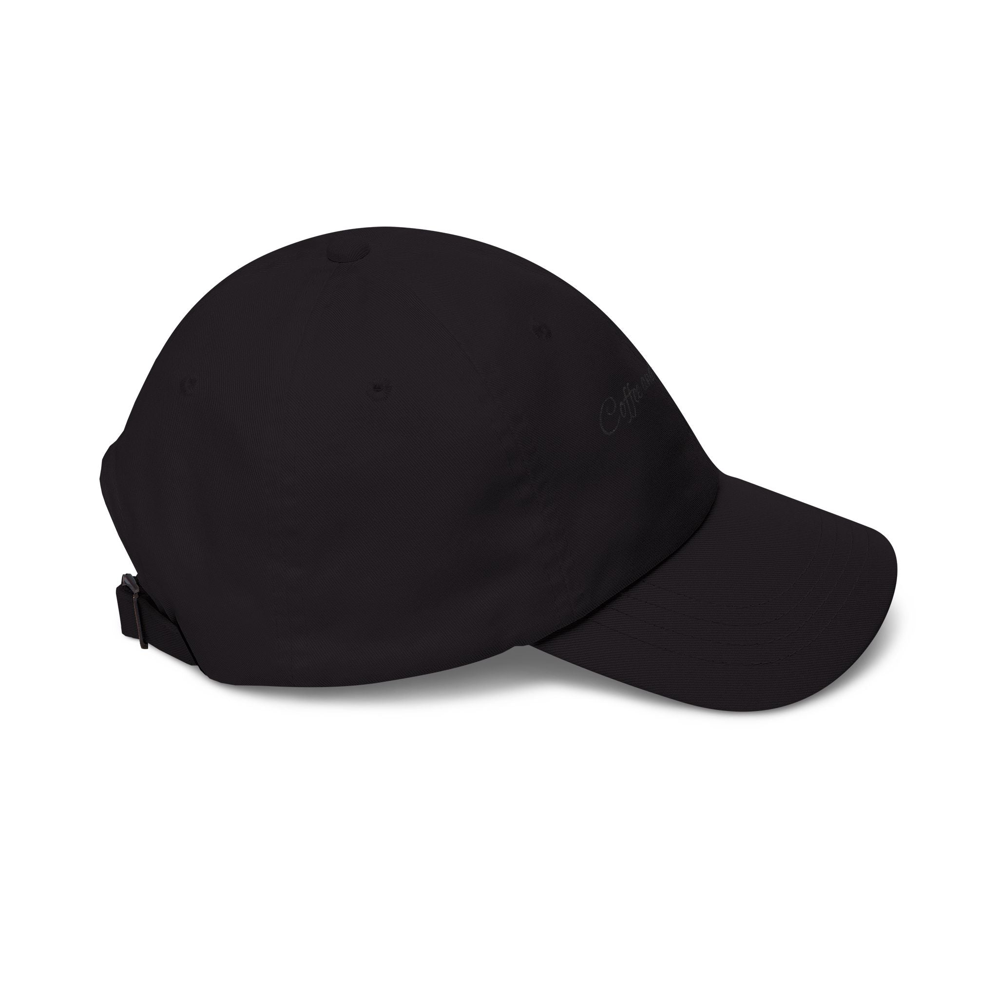 Baseball Cap — "Coffee and Modesty" Embroidered White Baseball Hat