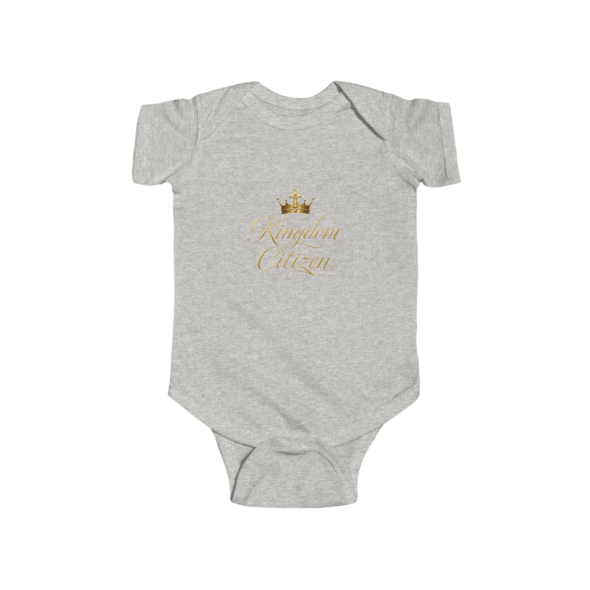 Royalty Baby Bodysuit – "Kingdom Citizen" Gold Crown Infant Onesie