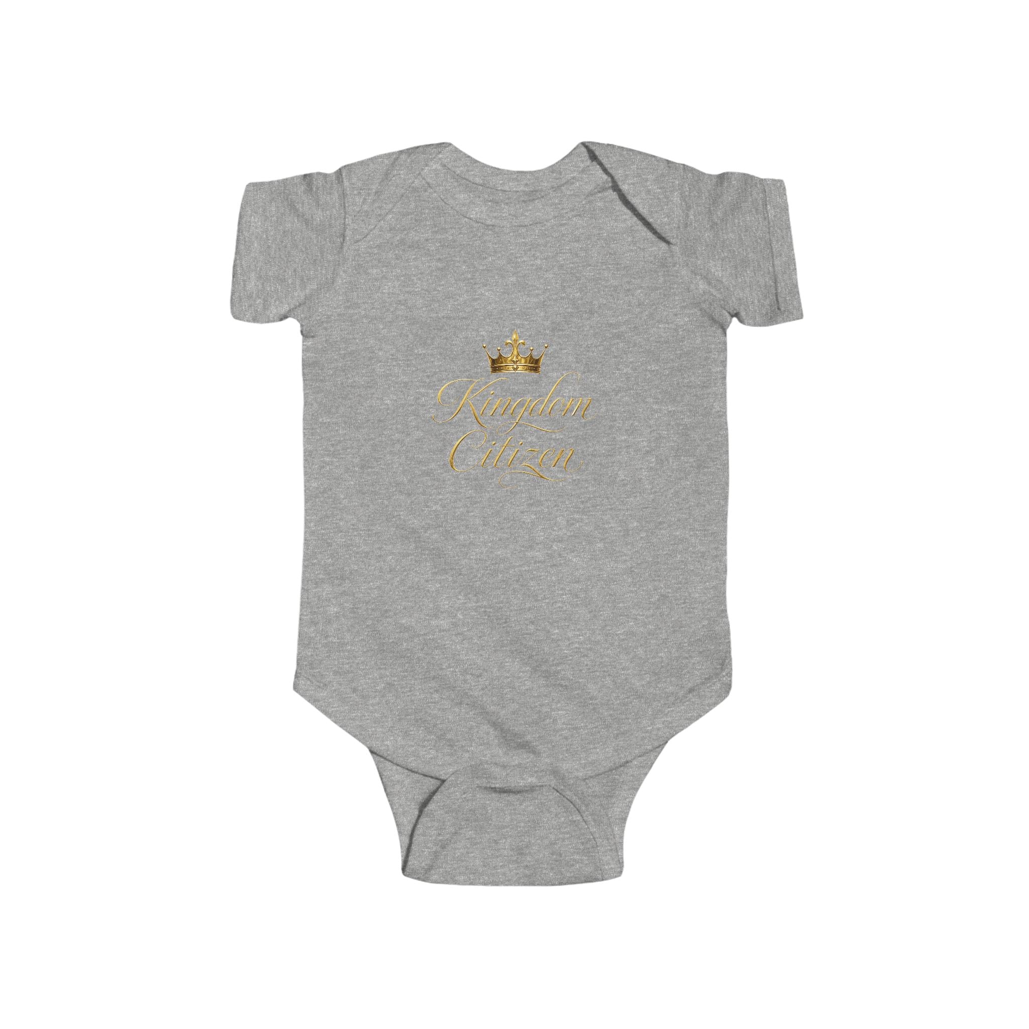 Royalty Baby Bodysuit – "Kingdom Citizen" Gold Crown Infant Onesie