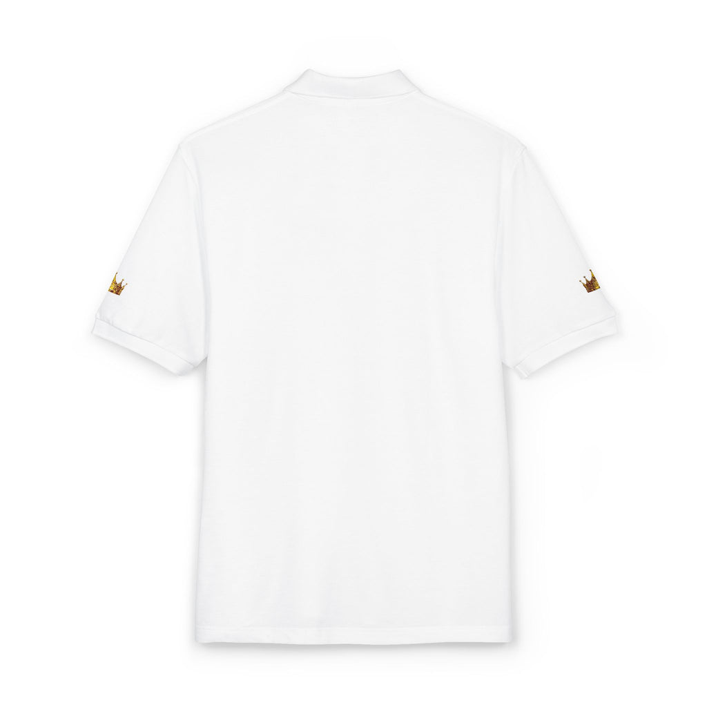 Embroidered Gold Floral Crest Polo