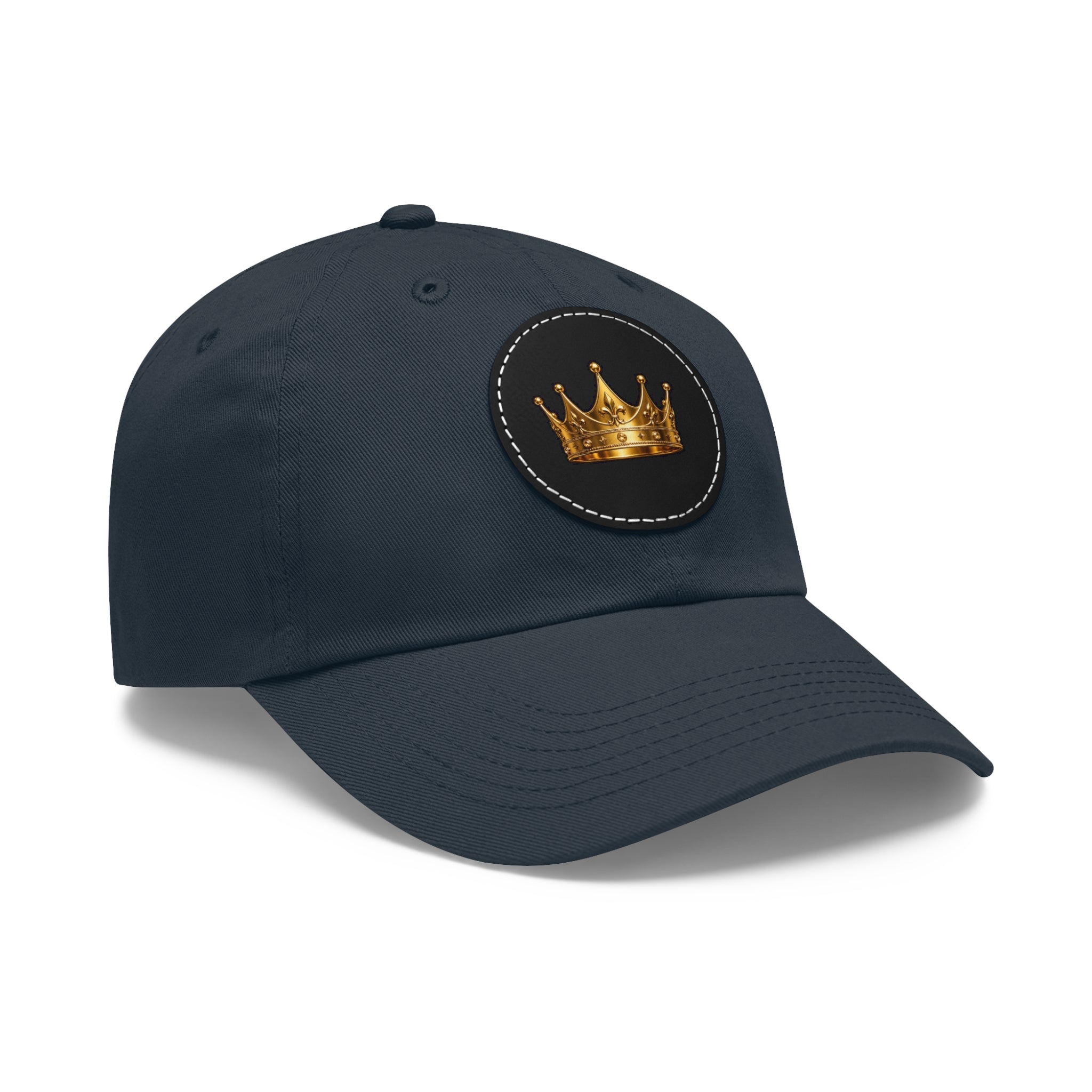 Kingdom Crown Leather Patch Hat – Gold Crown Embroidered Cap