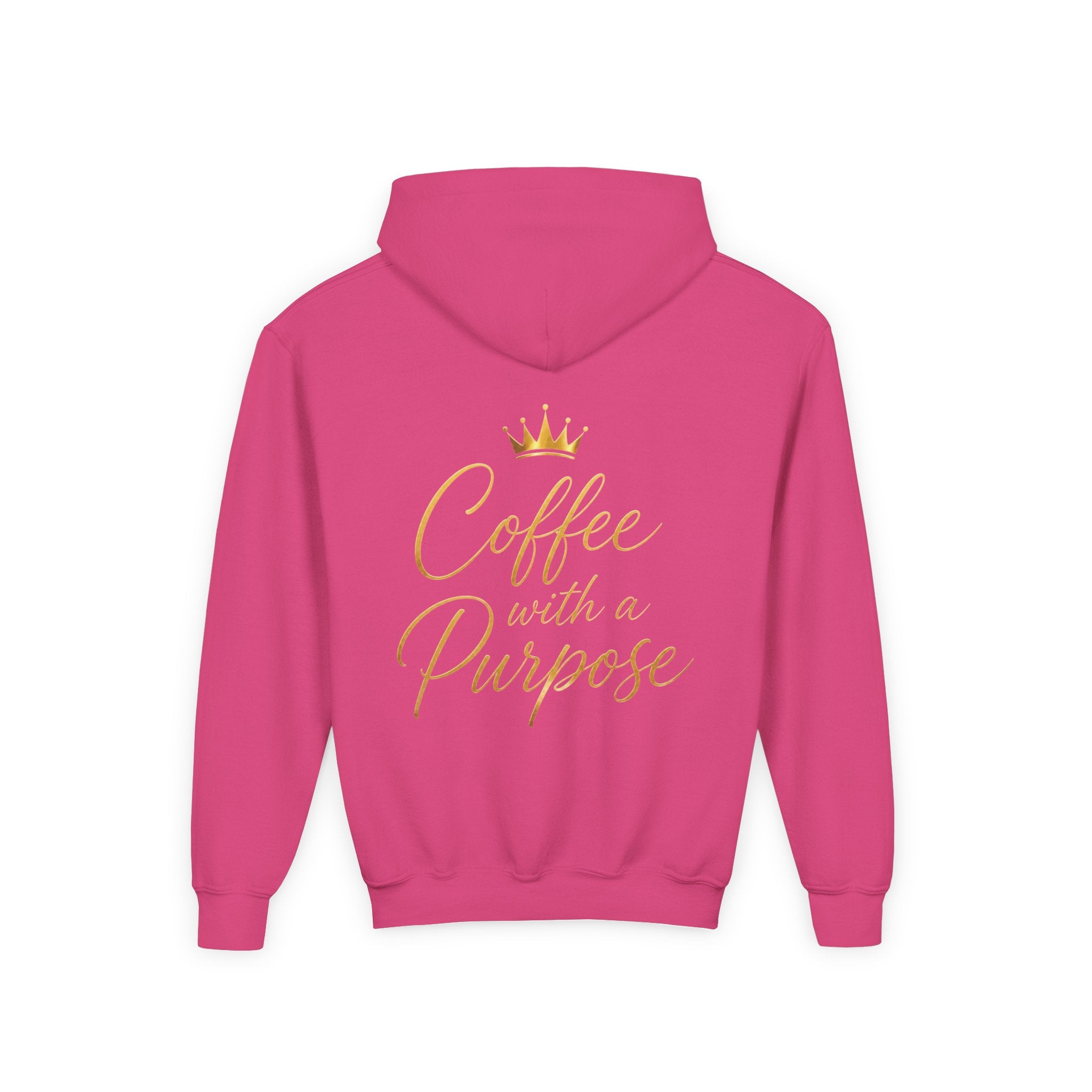 Youth Hoodie — "Kingdom Grinds" Coffee with a Purpose Graphic