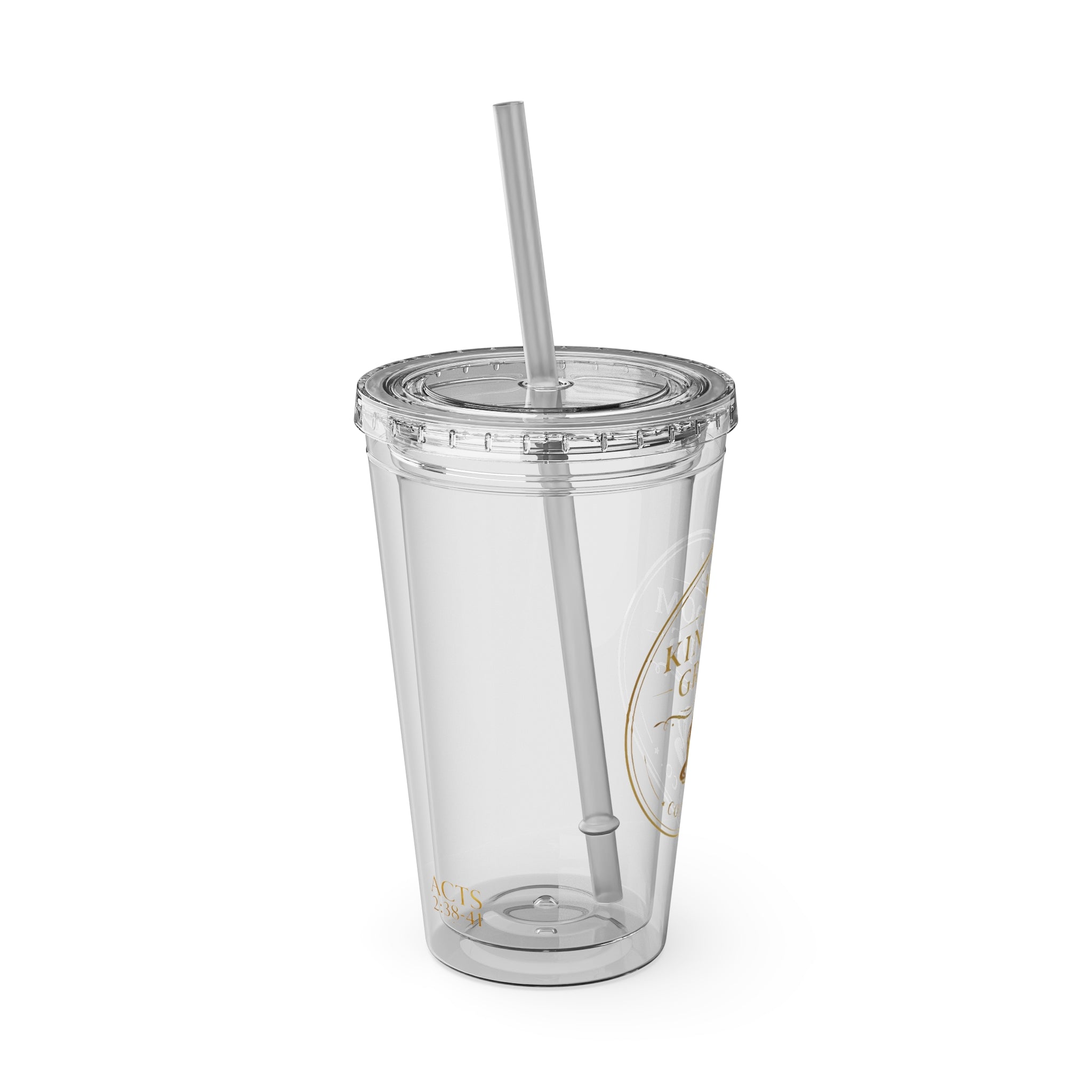 Kingdom Grinds 16oz Clear Tumbler with Straw – Sunsplash Coffee Logo
