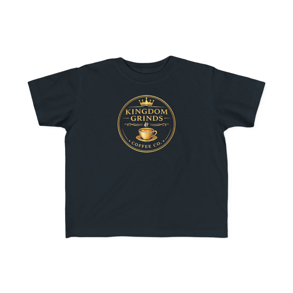 Toddler Tee — "Kingdom Grinds" Coffee With a Purpose Cute Christian Coffee Shirt