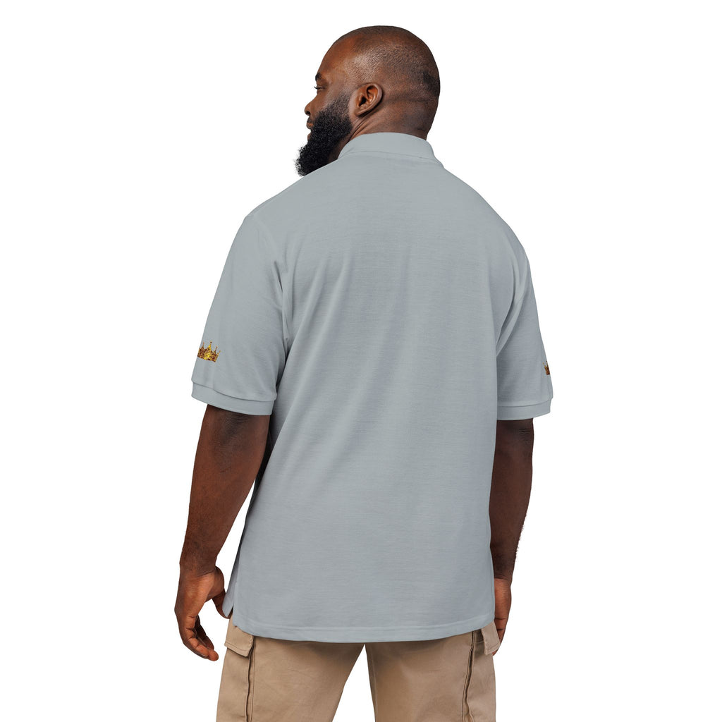 Embroidered Gold Floral Crest Polo