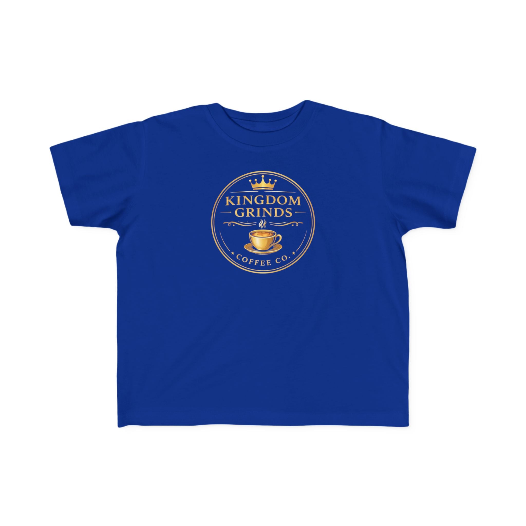 Toddler Tee — "Kingdom Grinds" Coffee With a Purpose Cute Christian Coffee Shirt