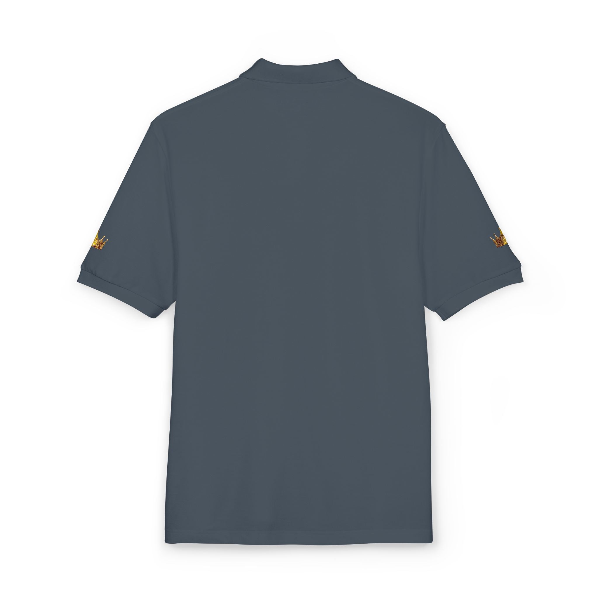 Embroidered Gold Floral Crest Polo
