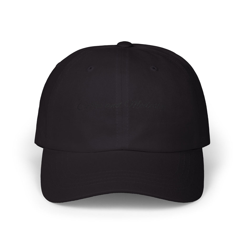 Baseball Cap — "Coffee and Modesty" Embroidered White Baseball Hat