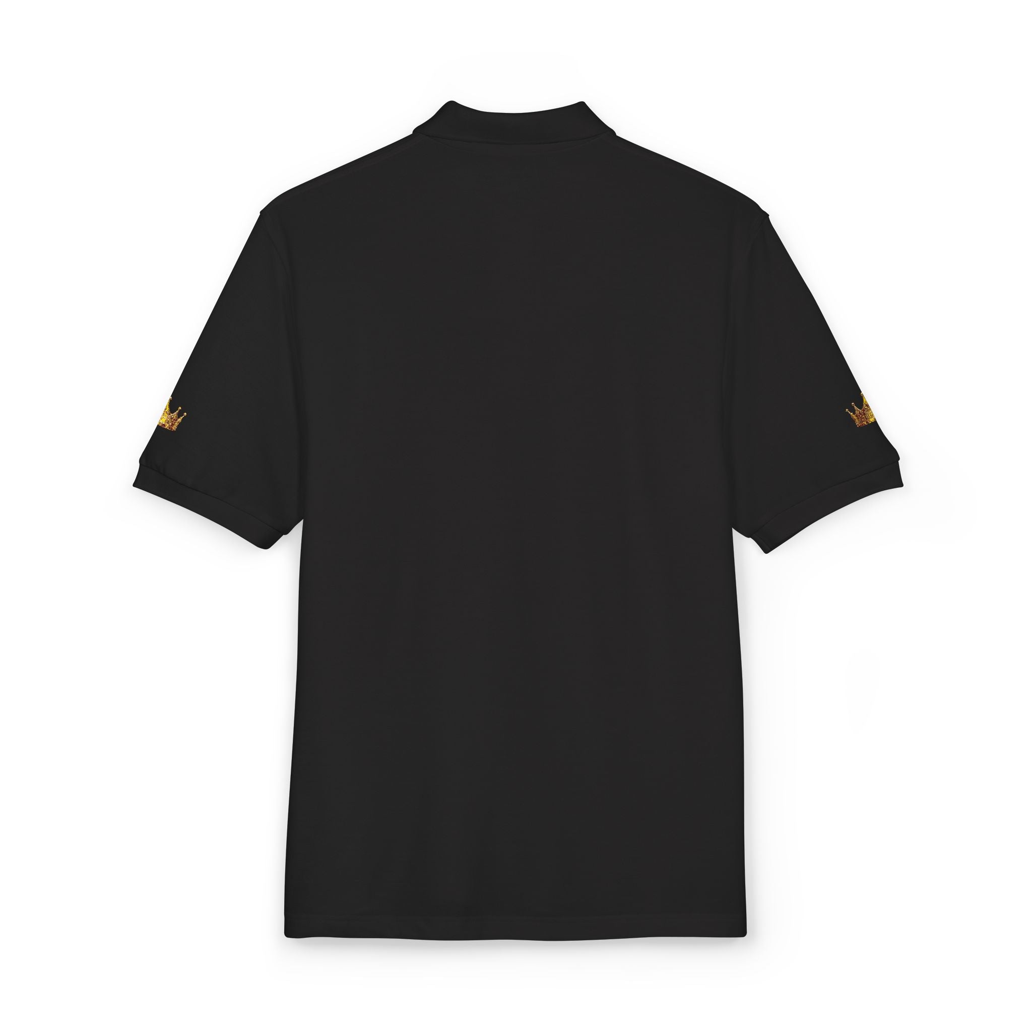 Embroidered Gold Floral Crest Polo