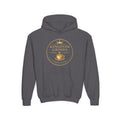 Youth Hoodie — "Kingdom Grinds" Coffee with a Purpose Graphic