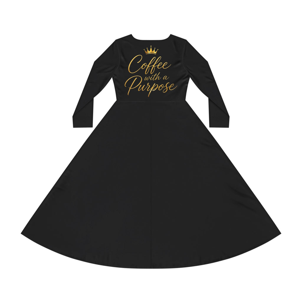 Dance Dress — "Coffee With a Purpose" Long Sleeve A-Line Dress