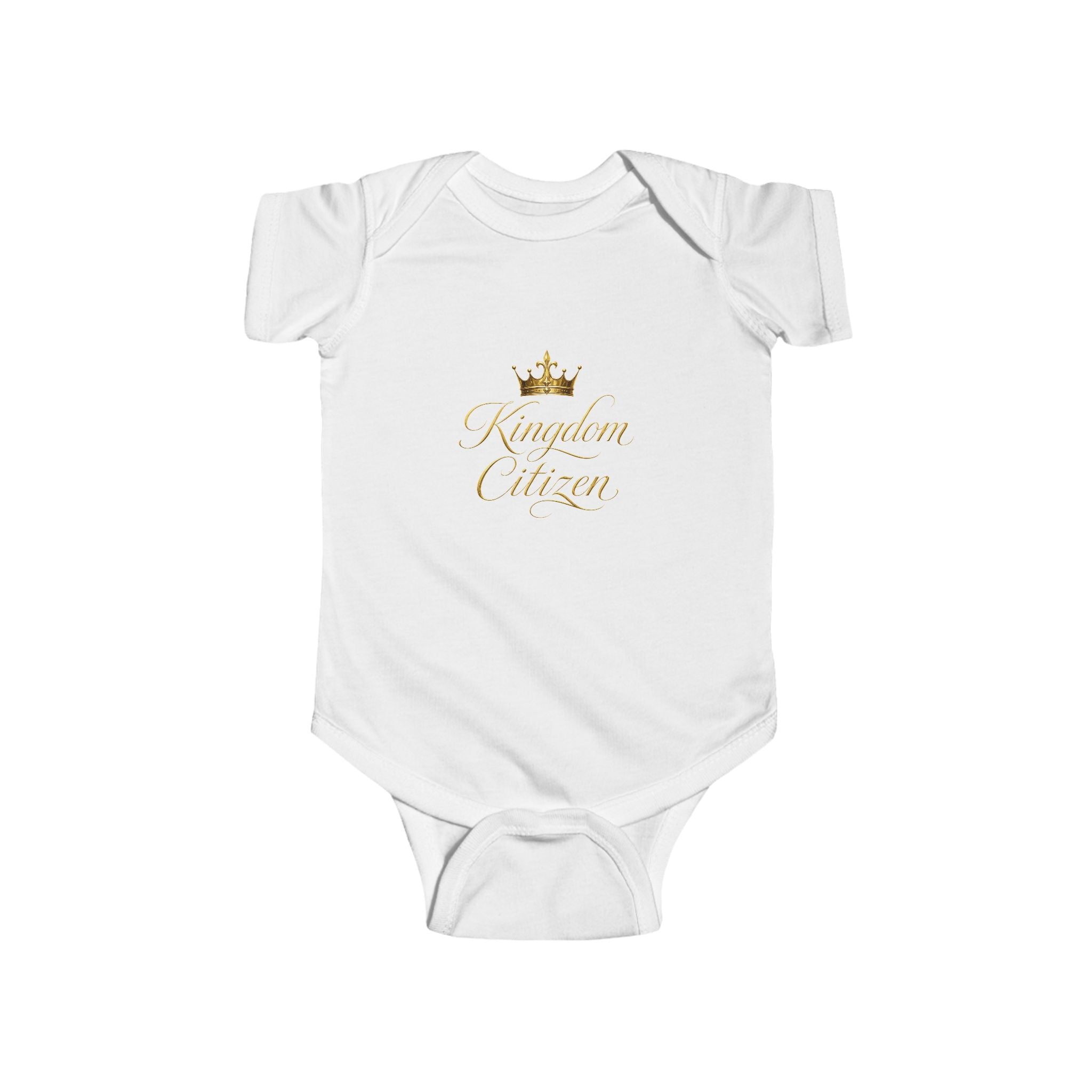 Royalty Baby Bodysuit – "Kingdom Citizen" Gold Crown Infant Onesie