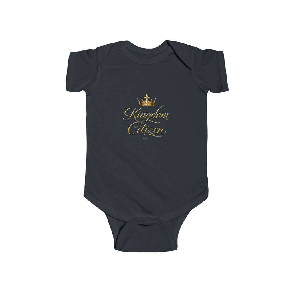 Royalty Baby Bodysuit – "Kingdom Citizen" Gold Crown Infant Onesie