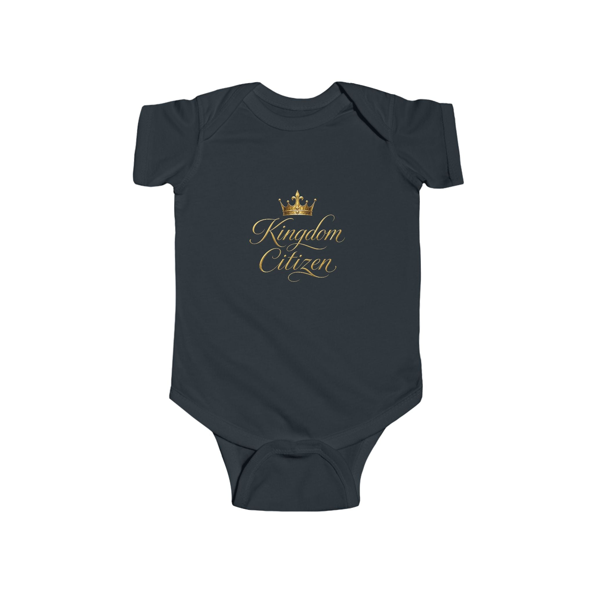 Royalty Baby Bodysuit – "Kingdom Citizen" Gold Crown Infant Onesie