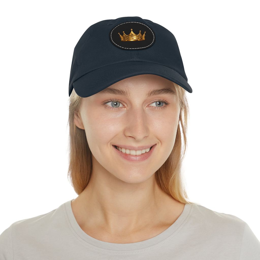 Kingdom Crown Leather Patch Hat – Gold Crown Embroidered Cap